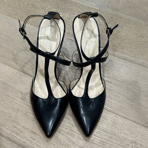 Nine West Black T-Strap Heels